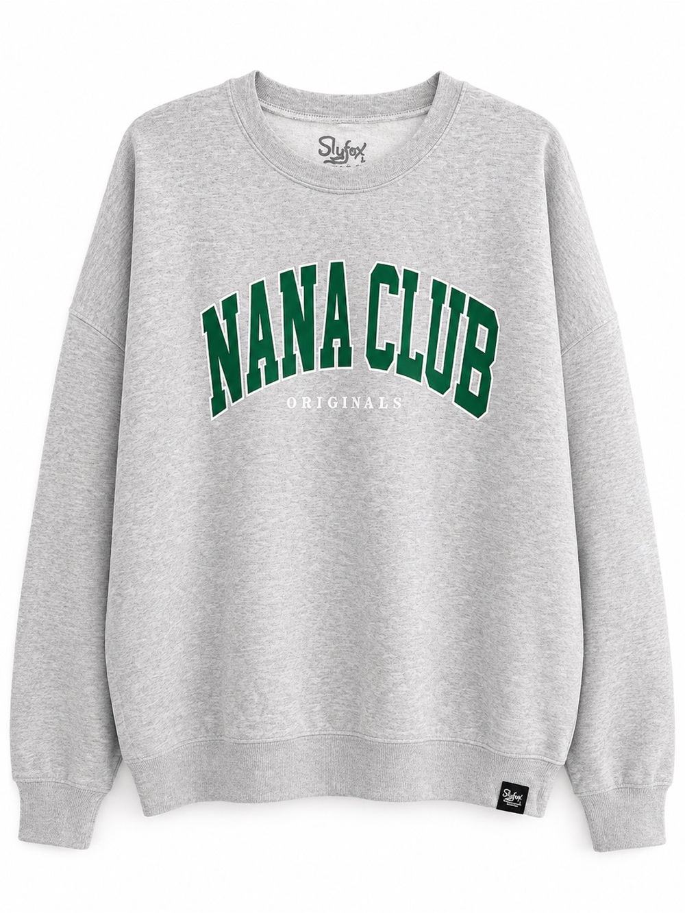 NWOT Nana Club Originals Gray Green Oversized Crewneck Sweatshirt 2X Grandma